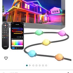 NOVOSTELLA Permanent Outdoor Lights, Smart RainbowColor RGB IC Light, 100ft (50x2) with 80 LED Eaves Lights IP65 Waterproof for Holidays, Christmas, D