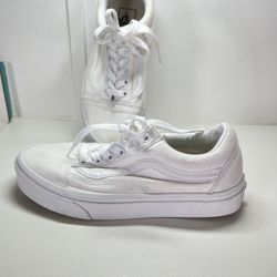 Vans unisex’s Casual White Canvas  Size  Men’s 5 Women 6.5