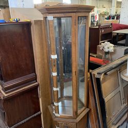 Traditional Wooden Curio Display Cabinet (Glass Shelves Not Included)