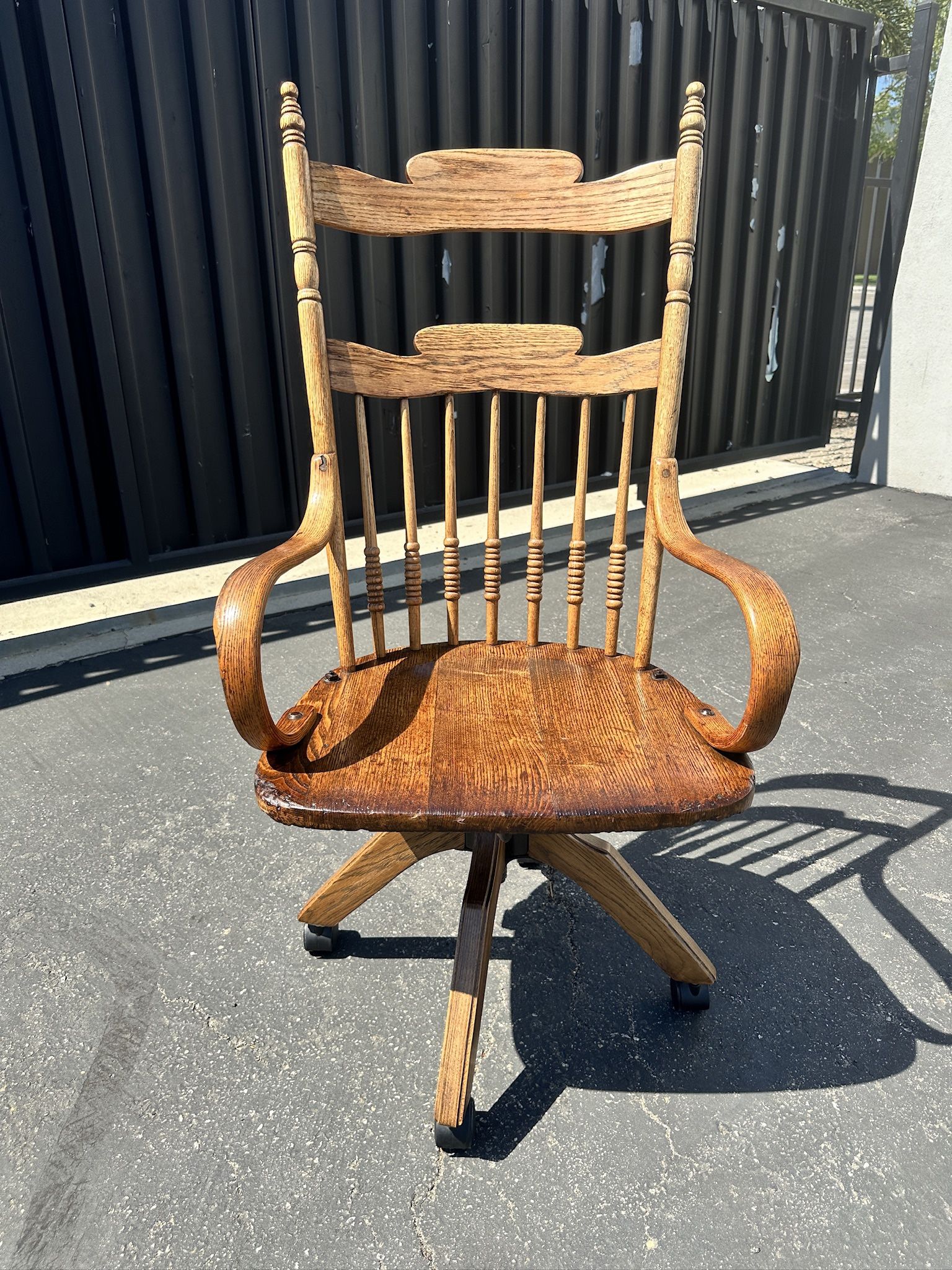 Vintage Oak Chair Swivel