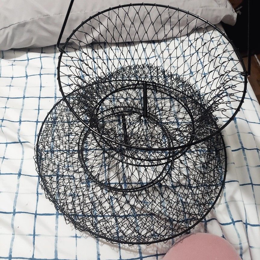 Fishing Pole Kids And A Wire Basket To Catch Or Hold FIS? Idk