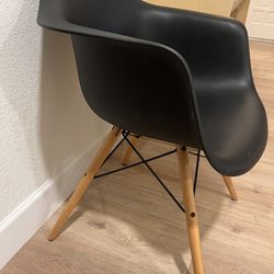 Eames Style Dupe Nordic Modern Mid Century Black And Wood Desk Chair Bedroom Office
