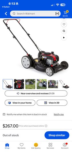 Lawn mower Black max 21” gas push mower