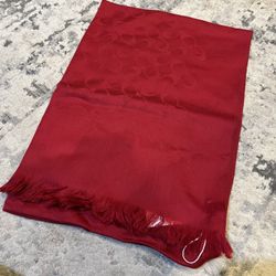 New Coach Wool/Silk Scarf (Black/Grey) - Gift Ready