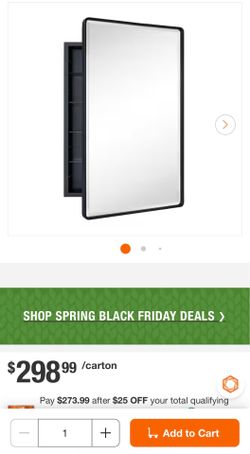 Farm house recessed rectangular bathroom mirror