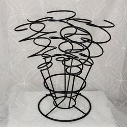 Black Metal Wine Bottle Holder Rack 6 Bottle Countertop Scroll Design 14in