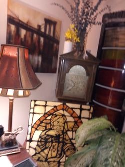 Artwork and many lamps