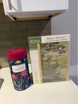 Herbarium" botanical & Birds/flowers 1000 piece puzzles - 2 count