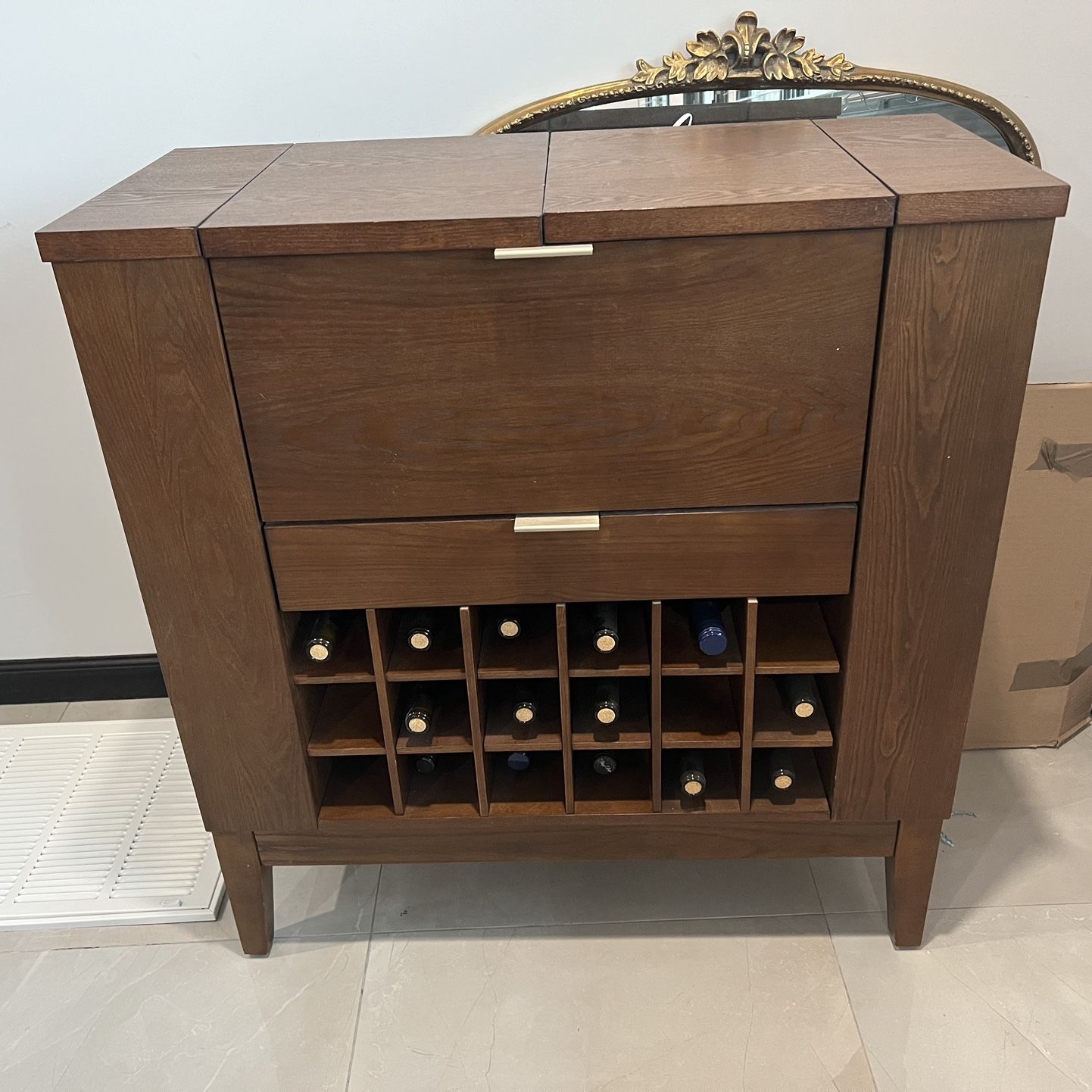 Crate and barrel parker spirits deals cabinet