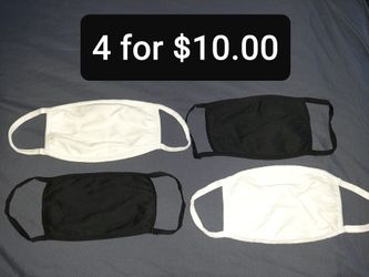 4 for $10 face mask (100% Cotton, 3 layer, reusable )