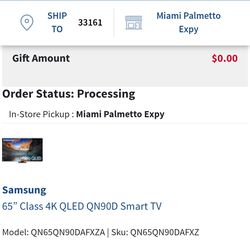 4k Samsung 65in  Qled qn90d