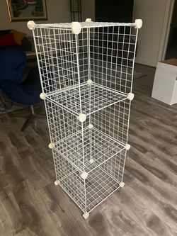 White Wire Cube Modular Storage Shelving Unit