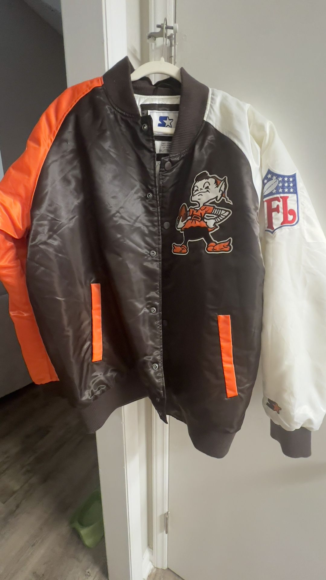 Cleveland Browns Lead Off Varsity Vintage Satin Starter Jacket