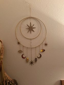 Boho Celestial Metal Wall Hanging