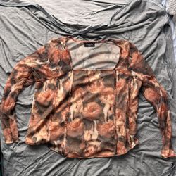 2XL long sleeve square neck angel baby top