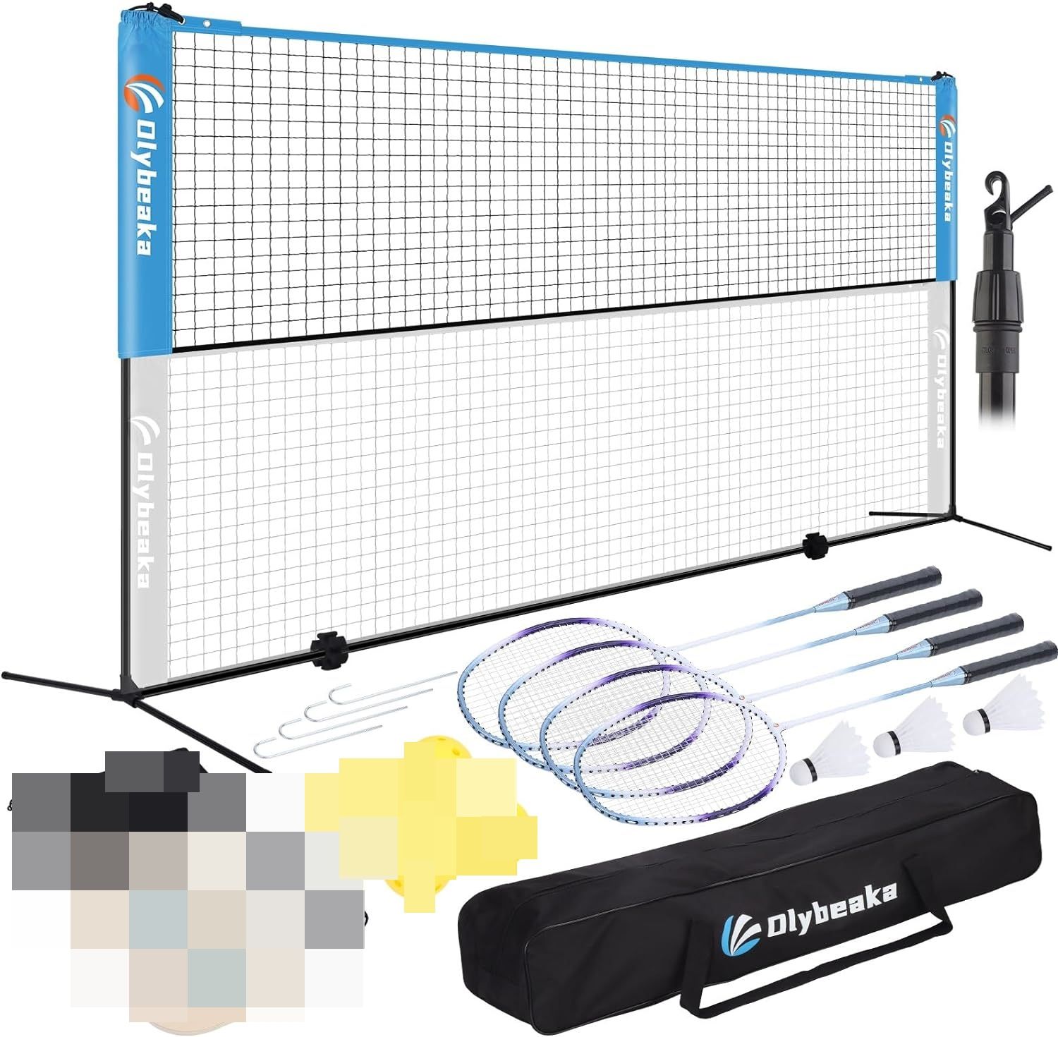 NEW 17ft Wide Portable Badminton Pickleball Net Set