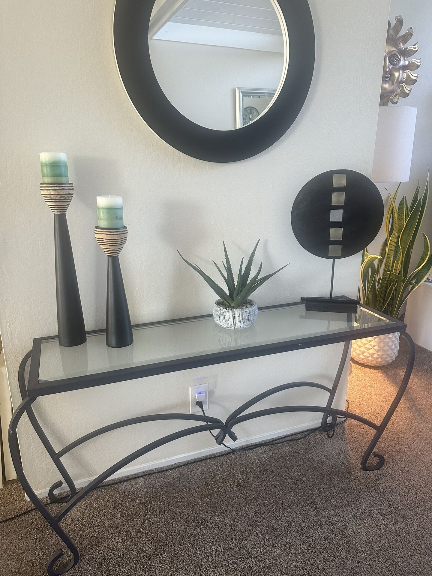 Glass & Iron  Console Table