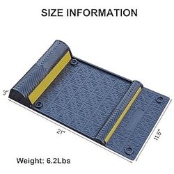  4 Pack Parking Guide Mat, 21” Heavy Duty PU Wheel Stopper w/Reflective Stripe for Garage Vehicles, Indoor/Outdoor Use, Black