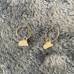 silver cowboy hat earrings 
