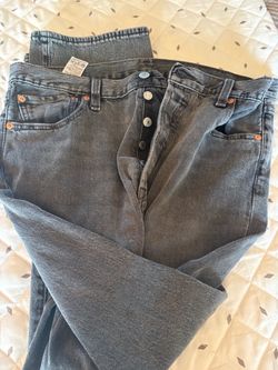 Levi's Button-Fly Jeans Washed Black Denim