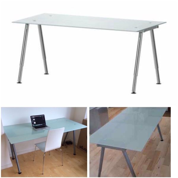 Ikea Galant Frosted Glass Desk Table For Sale In Newark De Offerup