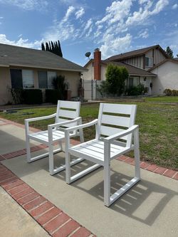 White Outdoor Armchairs