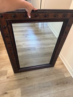 Large Rustic Wood Framed Mirror