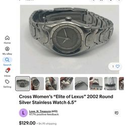 LEXUS CROSS CHROME PLATED WATCH LIKE NEW ASKING ONLY $80