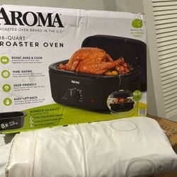 Aroma® 18Qt. Electric Roaster Oven with Metal Inner Rack - Black (ART-718B