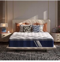 12 Inch, Hybrid Queen Mattress in a Box, Fiberglass-Free Pocket Spring & Gel Memory Foam, Cooling Pressure Relief, Edge Support, Medium Firm, CertiPUR