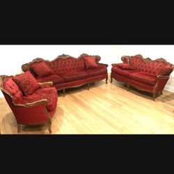 Italian 100% Oakwood 3 Piece Couches