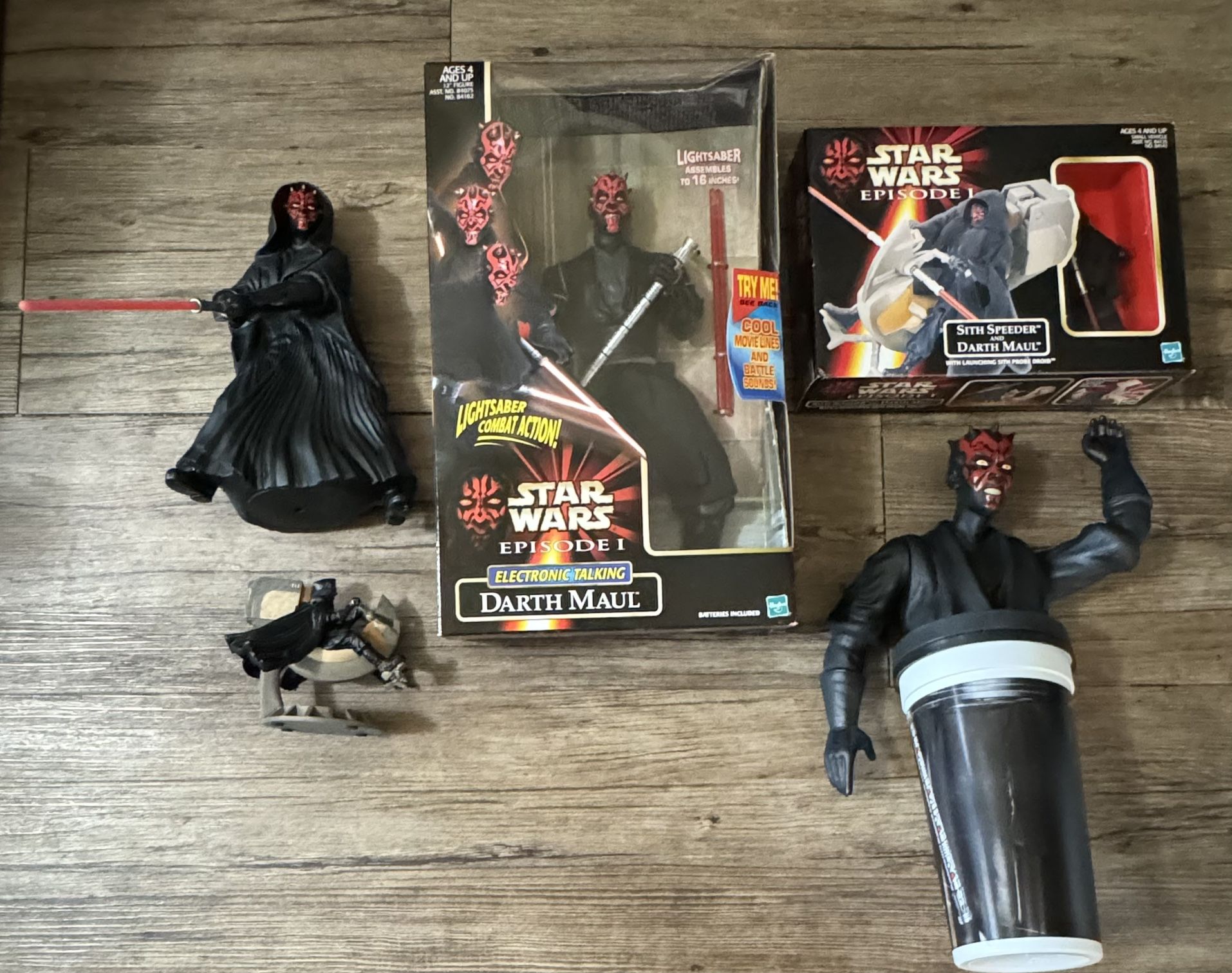 Star Wars 1999 Darth Maul Bundle. Brand New In Packages. Plus Figure, Taco Bell Cup Topper, 6” Figure. Bundle For Only $40.00