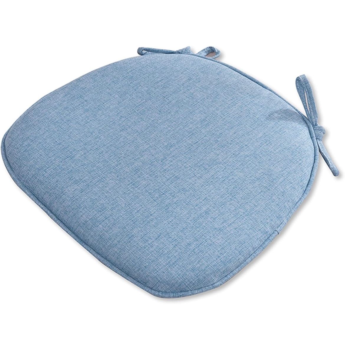 U-Shaped Chair Cushion Cover with Tie Back for Dining Chair Pads, Set of 2 Linen Thick Non-Slip Seat Cushions for Kitchen Living Room Office Chair Dec