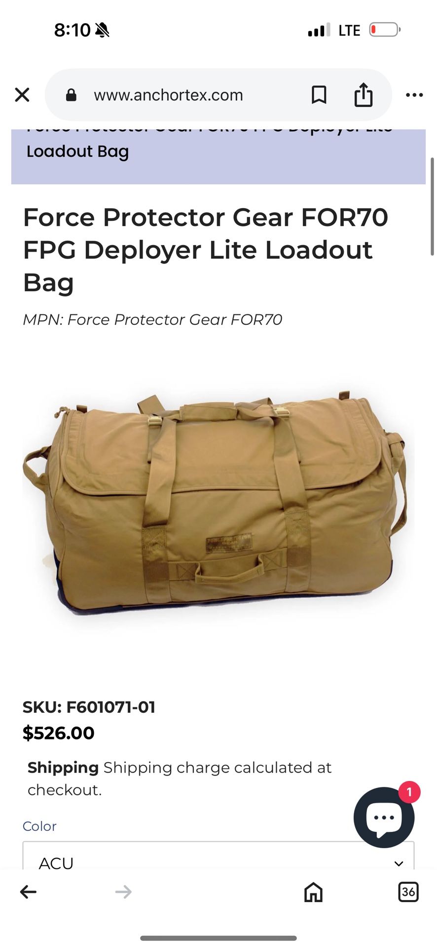 ProFroce Tactical Military Bag / Duffle Bag