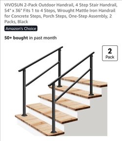 New set of 1 outdoor steps handrail