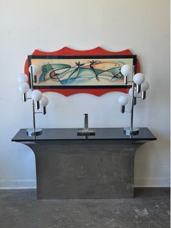Sally Sirkin Lewis Style Steel Console Table