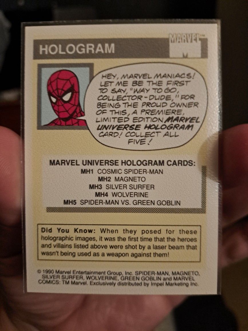 marvel holographic cards Amazon.com: 1992 Marvel Universe Series III Hologram Insert Set of 5 Cards  NM/M Venom, Wolverine : Toys & Games main image 1