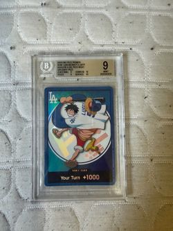 Dodgers x one piece card 2026 Bgs 9 and 2 dodger hats straw hats