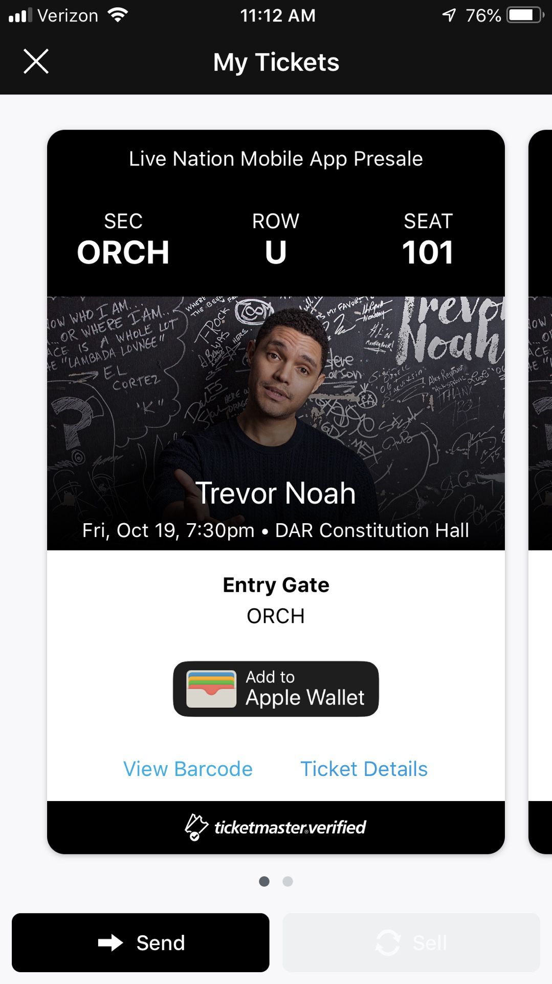 Trevor Noah Tickets (2), Fri, Oct 19th - $200 each