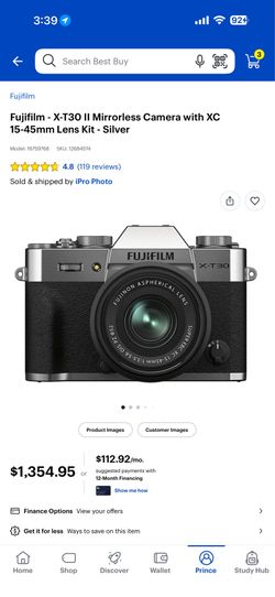 Fujifilm - X-T30 II Mirrorless Camera with XC 15-45mm Lens Kit - Silver with 3yr Protection Plan