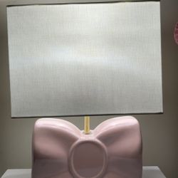 Pink bow lamp with gold detailing