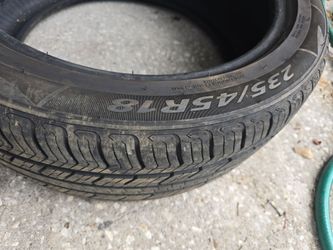 Single Used Tire 235 45 18,  tread around 95%, DOT 2025