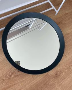 20” Round Wall Mirror with Black Flared Rim