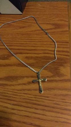 Stainless steel cross on a foxtail chain