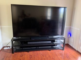 90” Sharp 3D TV, TV stand and surround sound