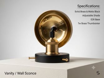 $110 Retail Value for Only $10 – Premium Satin Brass & Matte Black Wall Sconce