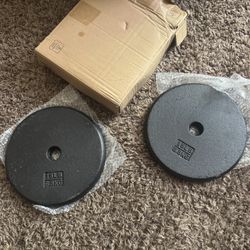 Yes4All Standard 1" Cast Iron Weight Plate - Ideal for Strength Training 2x15lbs =30lbs