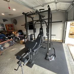 Vesta Fitness Smith Machine 1001 w/Bench Attachment | 230lb Bumpers Olympic Weights | 7ft Olympic Bar | Fitness | Gym Equipment | FREE DELIVERY 🚚 