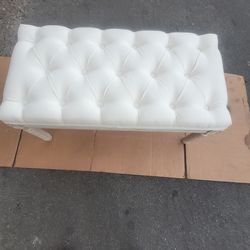 French Style Piano Bench Bedroom Foyer Entryway Ottoman Beige