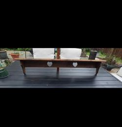 Vintage Wood Heart Cutout Hanging Shelf Cottagecore